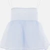Topwear>CECILIE BAHNSEN top Selena in tessuto nimbus matelassé Blu