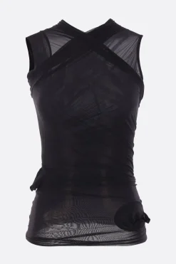 Topwear>RICK OWENS top smanicato Hollywood Banana in jersey stretch Nero