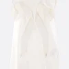 Topwear>SACAI top smanicato in raso e chiffon Bianco