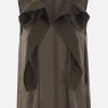 Topwear>SACAI top smanicato in raso e chiffon Marrone