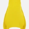 Topwear>MELITTA BAUMEISTER top smanicato in tessuto plissé ondulato Giallo