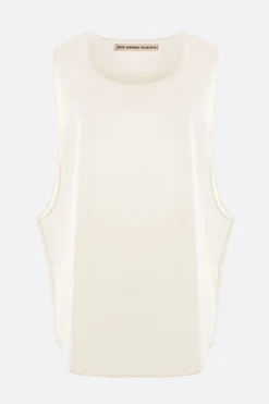Topwear>META CAMPANIA COLLECTIVE top smanicato in twill di lana Bianco