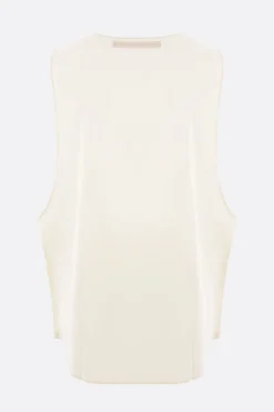 Topwear>META CAMPANIA COLLECTIVE top smanicato in twill di lana Bianco