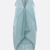 Topwear>RICK OWENS top smanicato Kite in cupro Blu