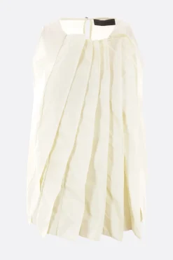 Topwear>MARIA CALDERARA top smanicato Origami in taffetà Bianco