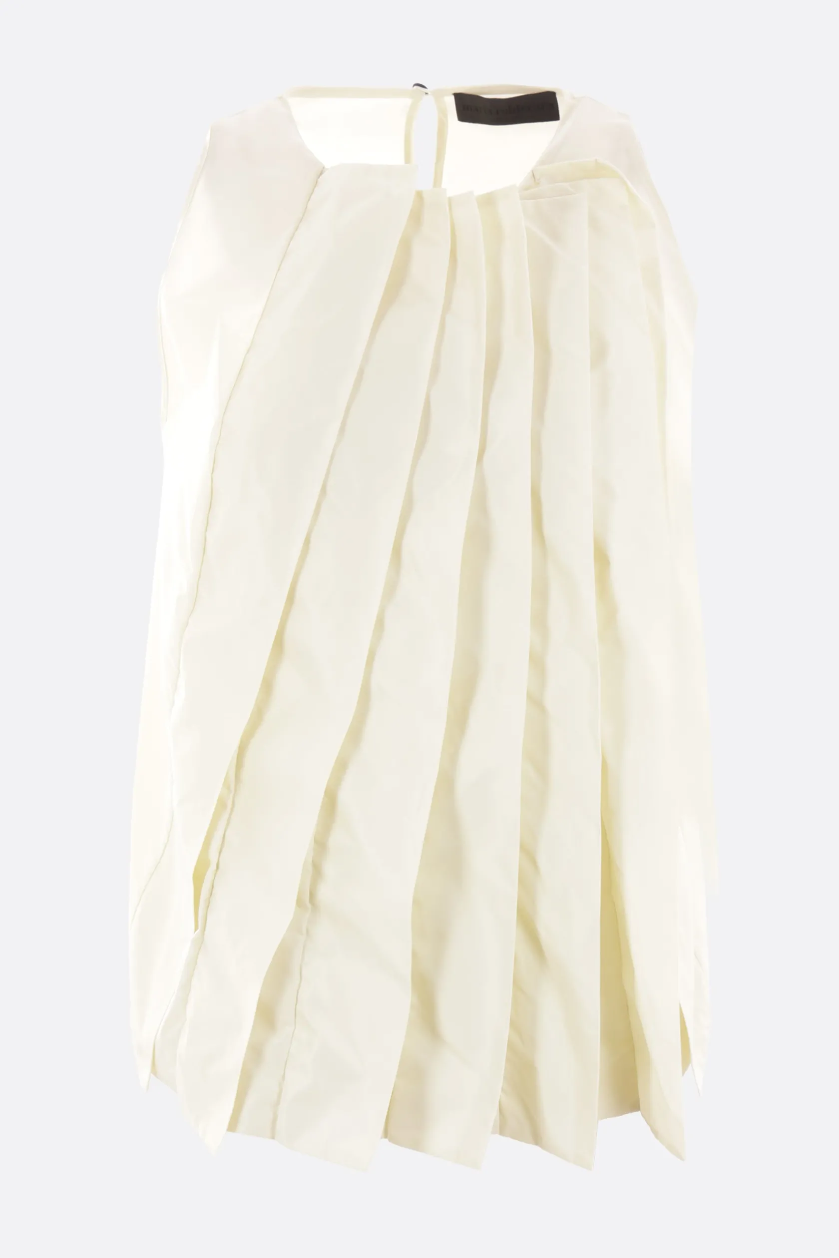 Topwear>MARIA CALDERARA top smanicato Origami in taffetà Bianco