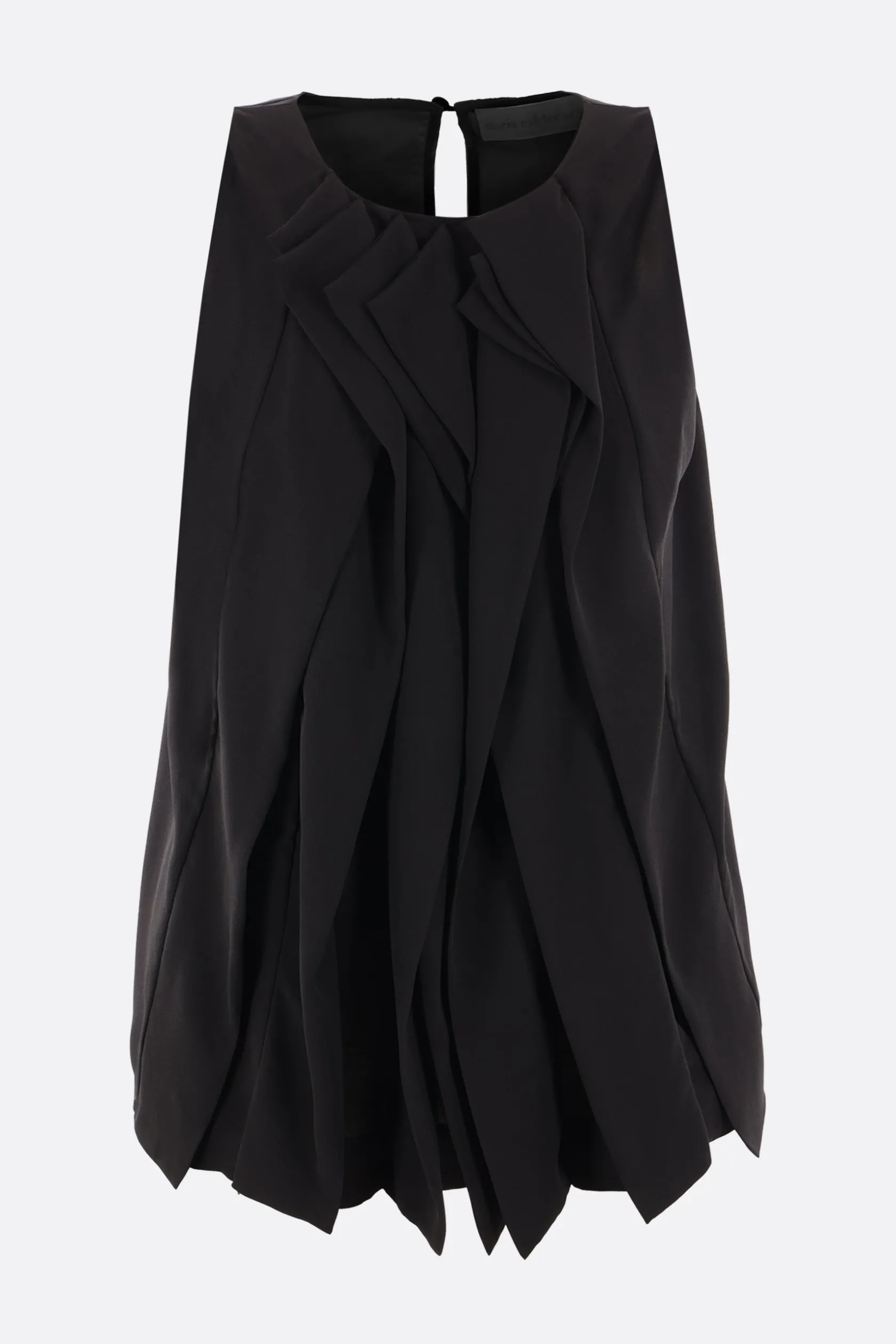 Topwear>MARIA CALDERARA top smanicato Origami in crêpe Nero