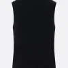 Topwear>CFCL top smanicato Portrait in maglia a costine Nero