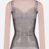 Topwear>BALENCIAGA top Trompe l'Œil Lingerie in mesh stretch Nero