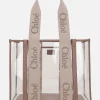Borse A Mano>CHLOÉ tote Woody media in gomma e pelle Rosa