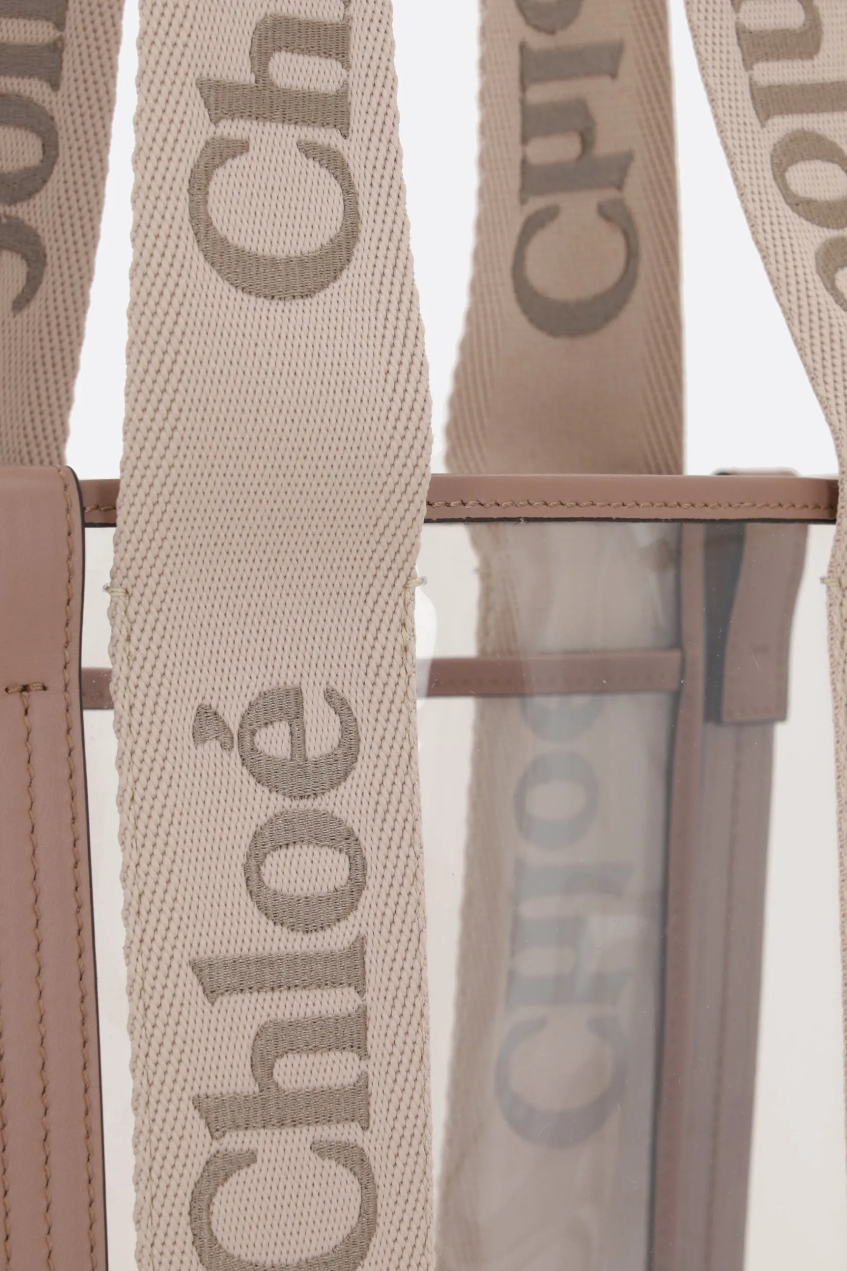 Borse A Mano>CHLOÉ tote Woody media in gomma e pelle Rosa