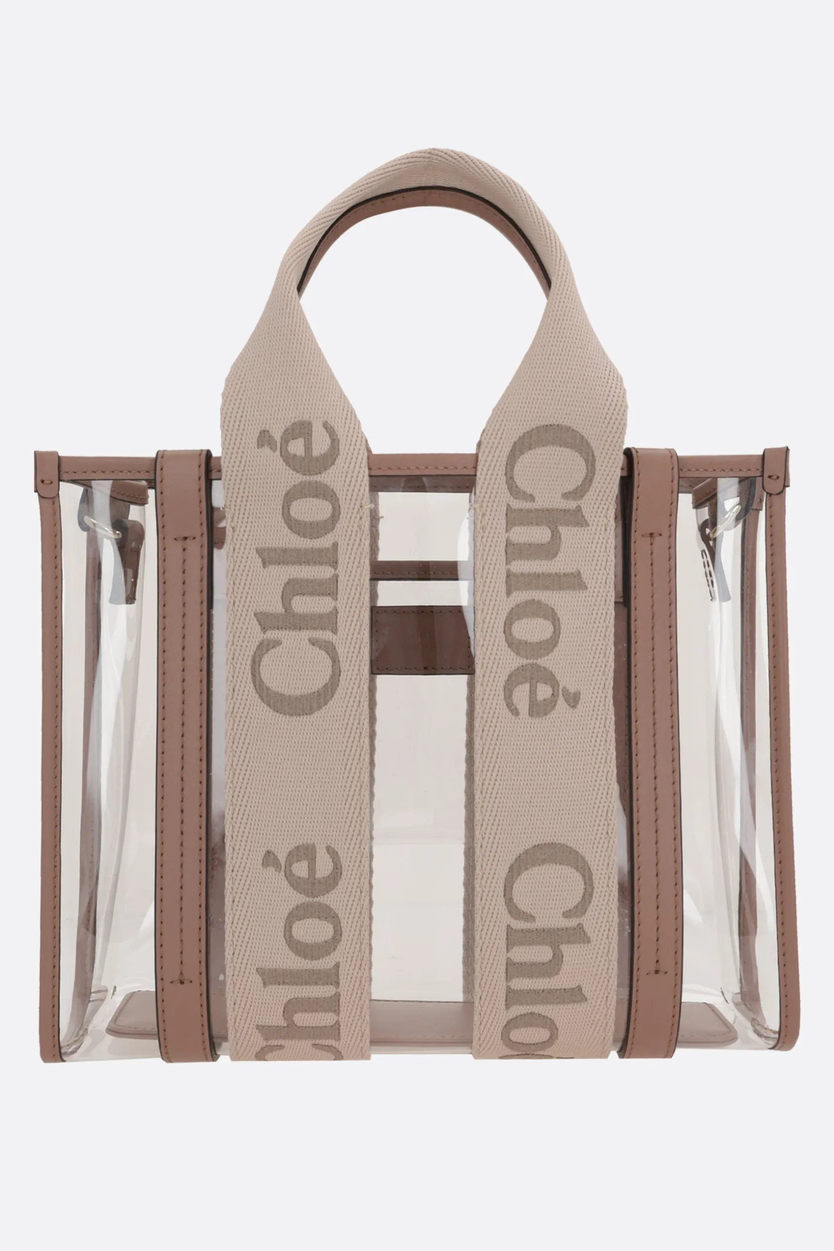 Borse A Mano>CHLOÉ tote Woody small in gomma e pelle Rosa