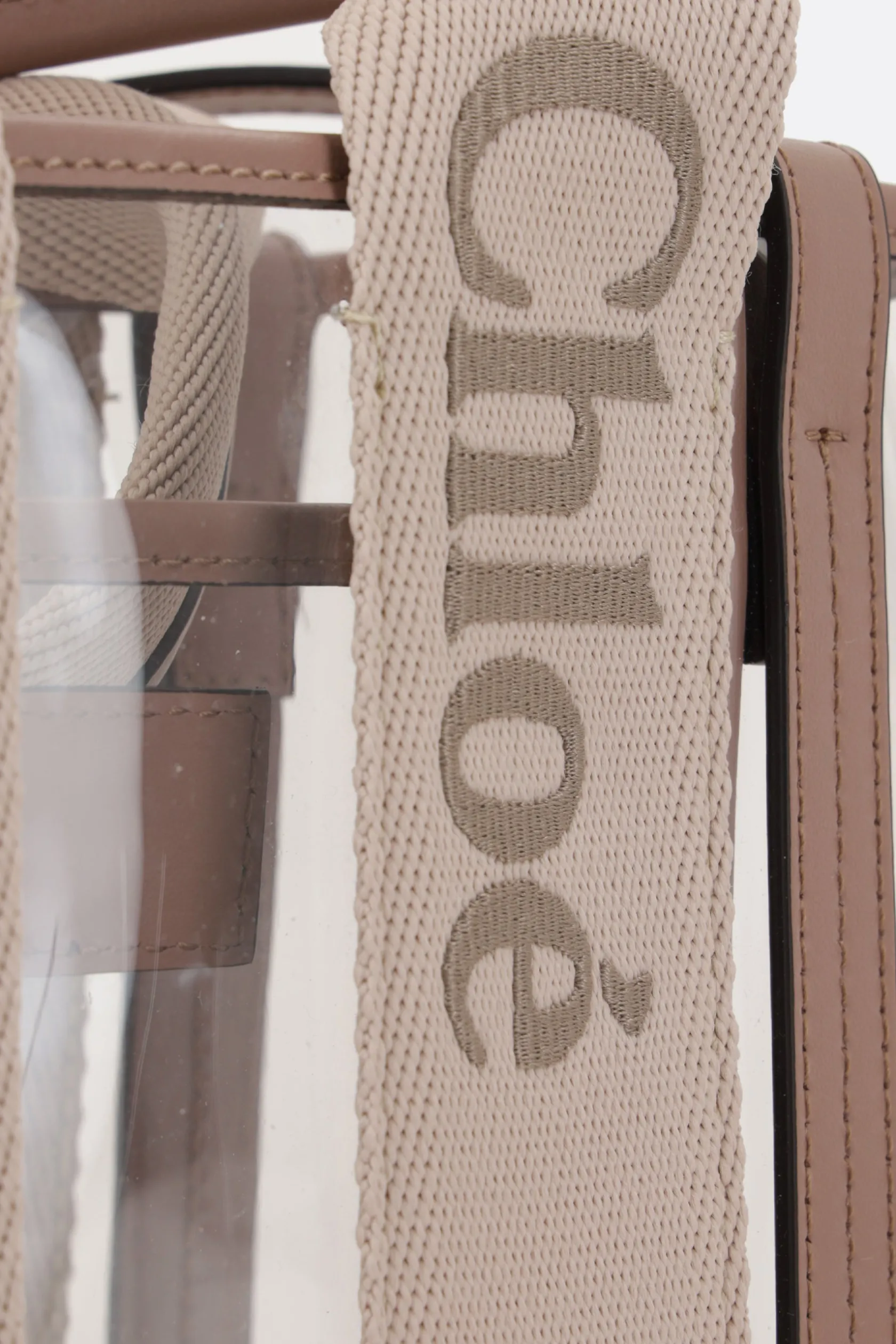 Borse A Mano>CHLOÉ tote Woody small in gomma e pelle Rosa