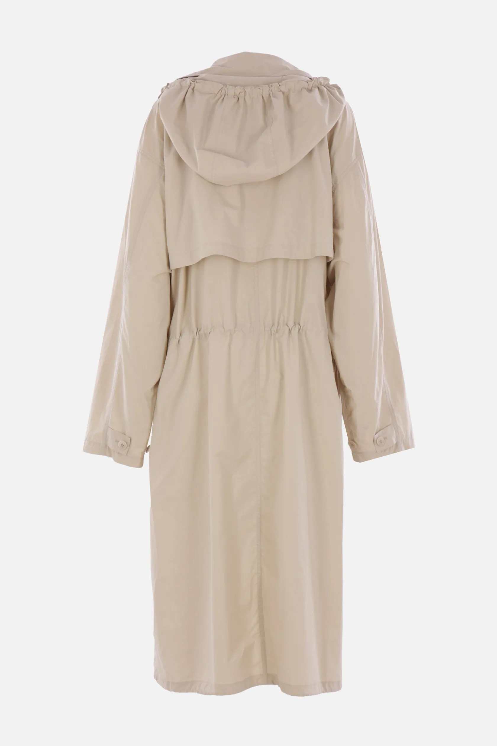 Capispalla>LEMAIRE trench con cappuccio in cotone leggero Marrone