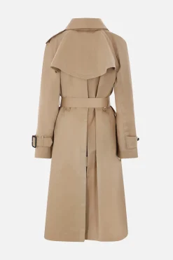 Capispalla>SACAI trench doppiopetto in gabardine Neutro