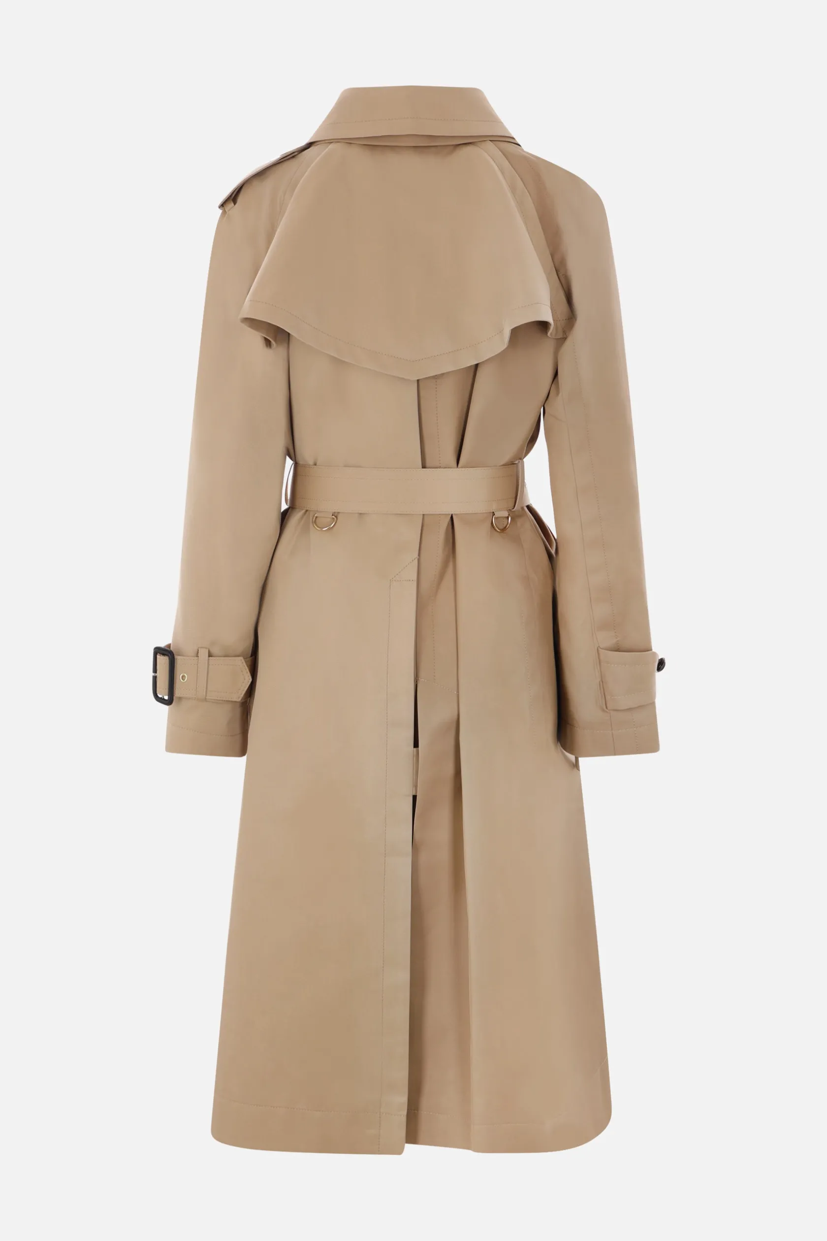Capispalla>SACAI trench doppiopetto in gabardine Neutro