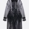Capispalla>TAO COMME DES GARÇONS trench doppiopetto in tulle con colleto in lana Nero