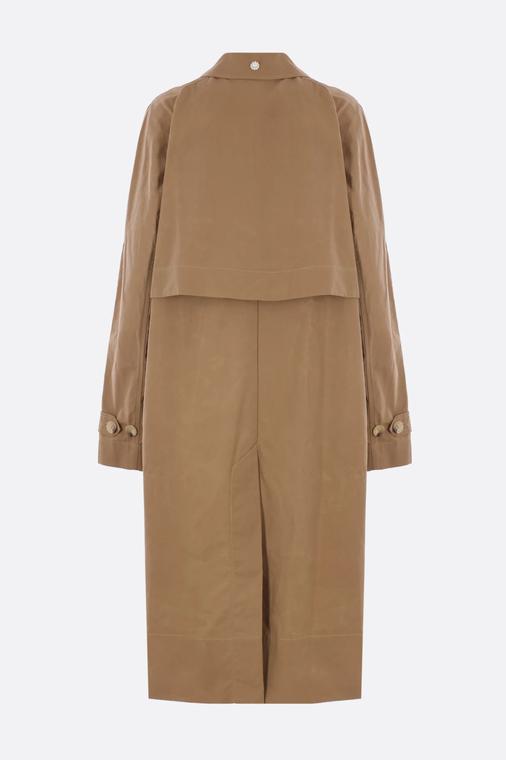 Capispalla>SIMONE ROCHA trench in cotone con ricamo Daisy Grigio