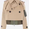 Capispalla>SACAI trench in gabardine con gilet in nylon Neutro