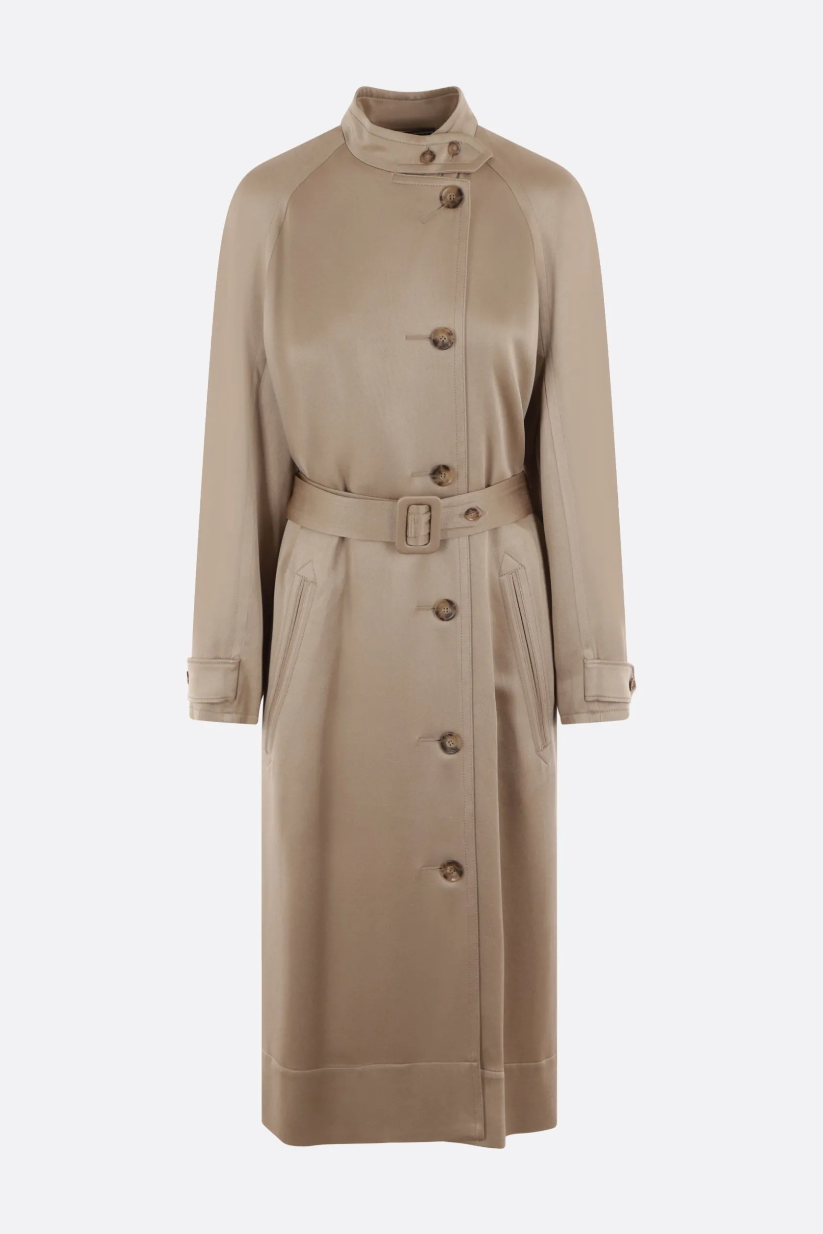 Capispalla>10 CORSO COMO trench monopetto in envers satin Neutro