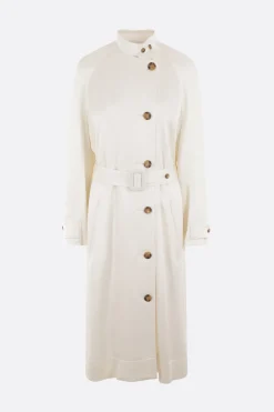 Capispalla>10 CORSO COMO trench monopetto in envers satin Bianco