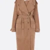 Capispalla>NICCOLÒ PASQUALETTI trench oversize Cavo in suede Marrone