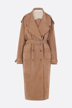 Capispalla>NICCOLÒ PASQUALETTI trench oversize Cavo in suede Marrone