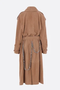 Capispalla>NICCOLÒ PASQUALETTI trench oversize Cavo in suede Marrone