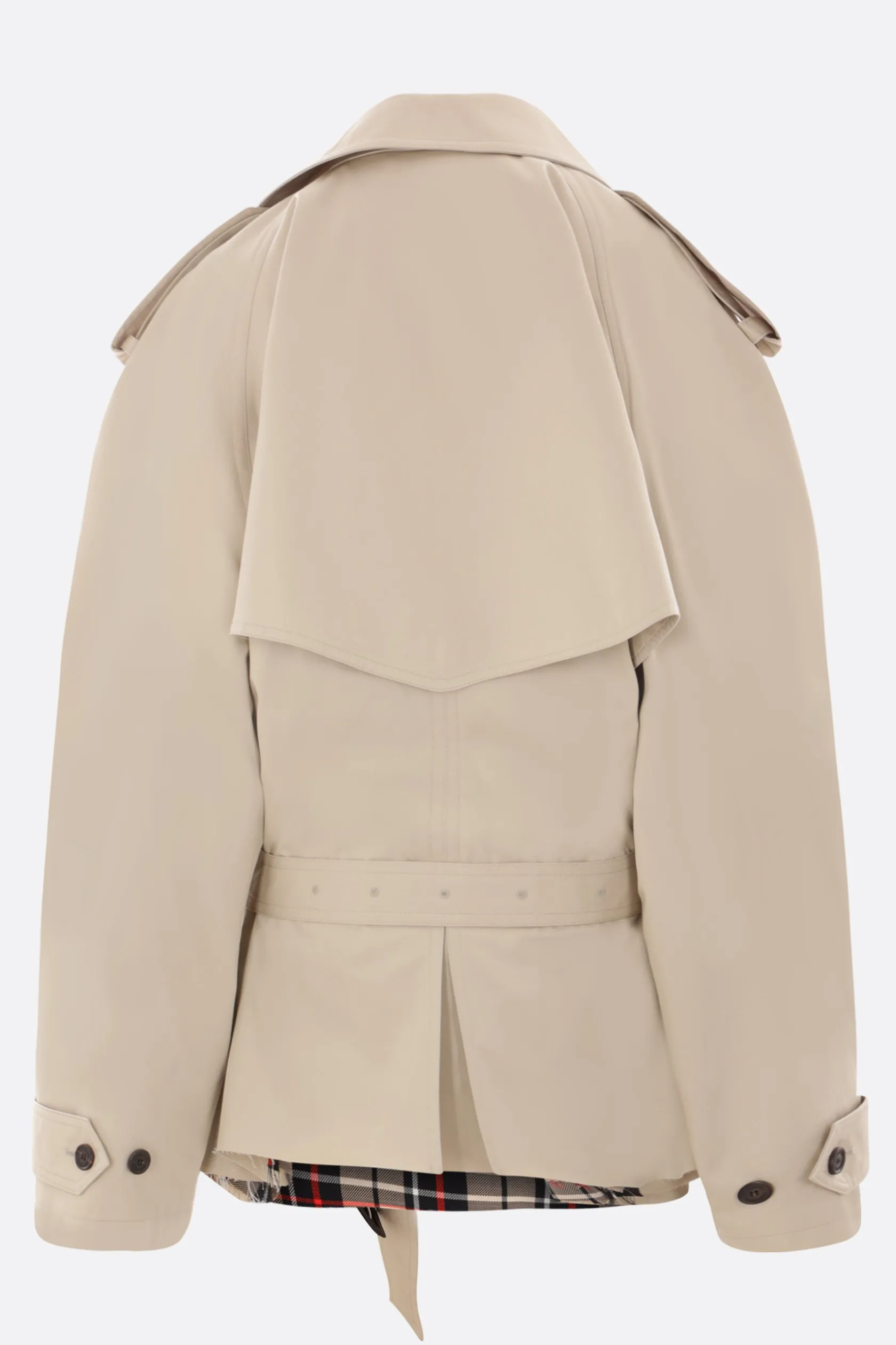 Capispalla>BALENCIAGA trench oversize in twill con cintura Neutro