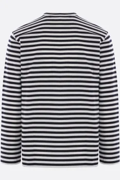 Topwear>COMME DES GARÇONS PLAY t-shirt a maniche lunghe in cotone patch logo Heart Nero