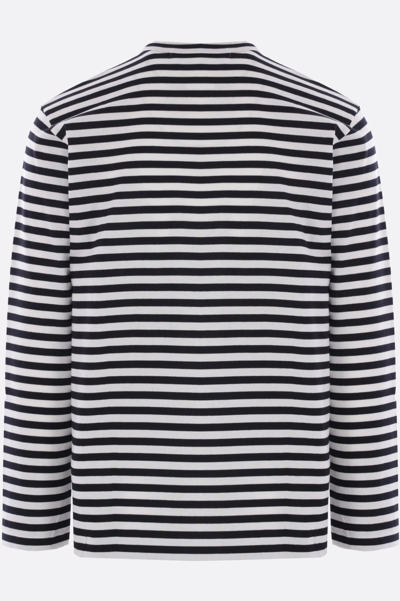 Topwear>COMME DES GARÇONS PLAY t-shirt a maniche lunghe in cotone patch logo Heart Nero