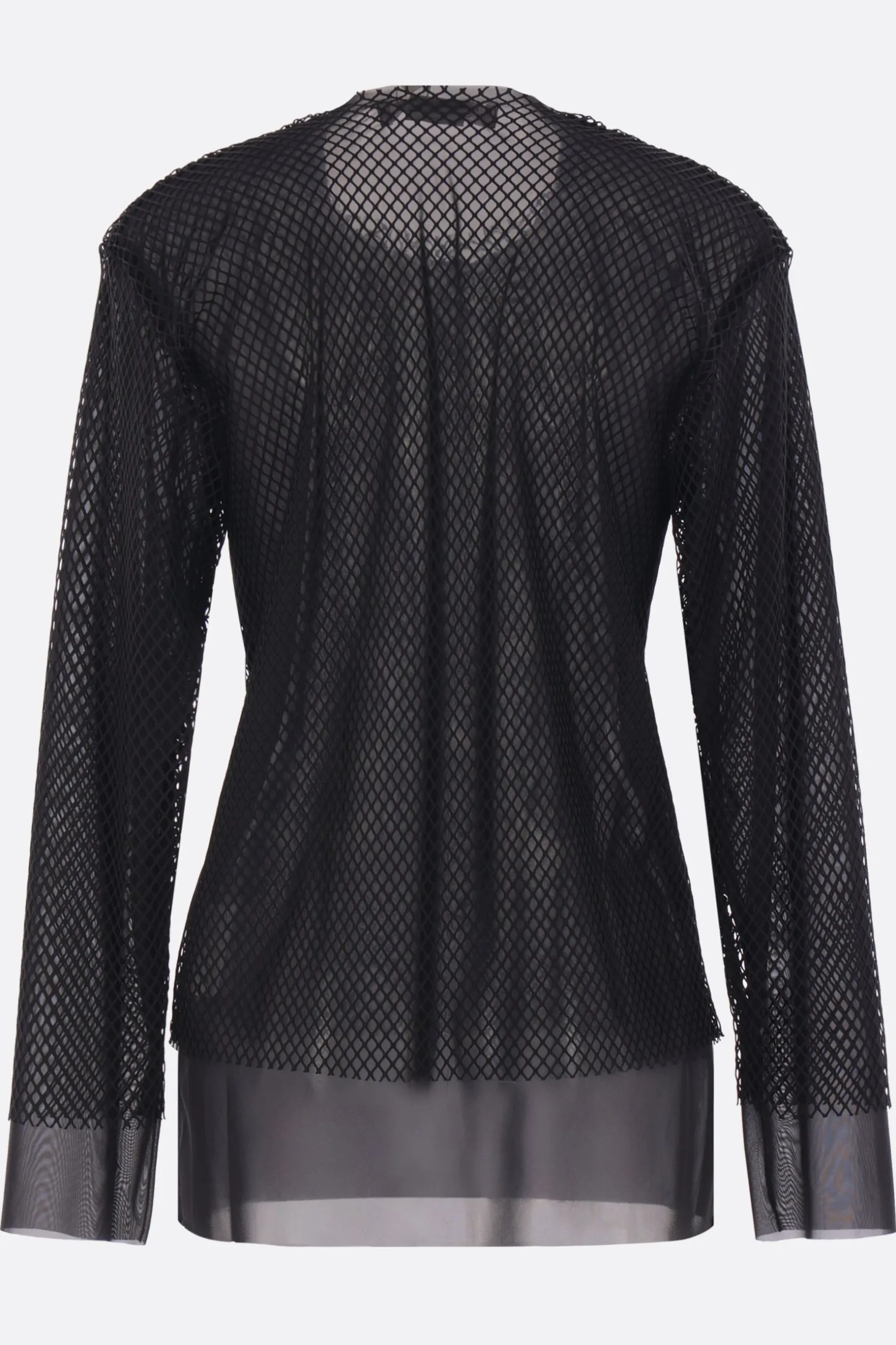 Topwear>COMME DES GARÇONS COMME des GARÇONS t-shirt a maniche lunghe in jersey e rete Nero