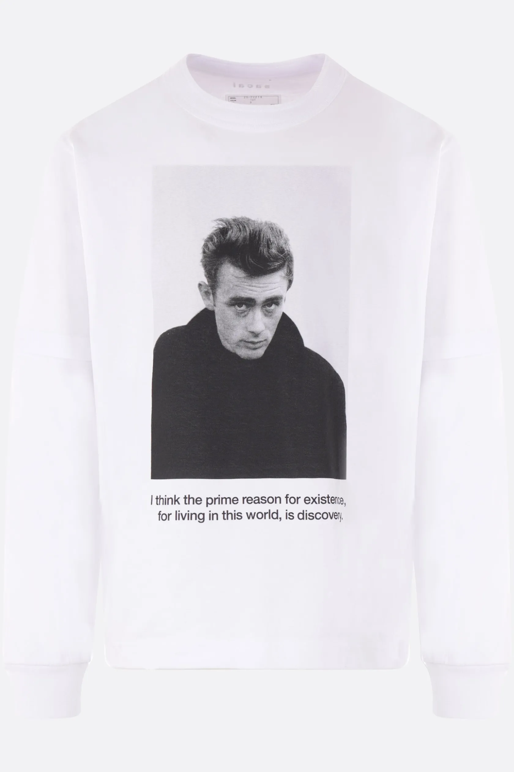 Topwear>SACAI t-shirt a maniche lunghe James Dean in cotone Bianco