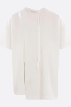 Topwear>YOHJI YAMAMOTO t-shirt asimmetrica in cotone Bianco