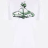 Topwear>VIVIENNE WESTWOOD t-shirt Drawn Orb Classic in cotone Bianco