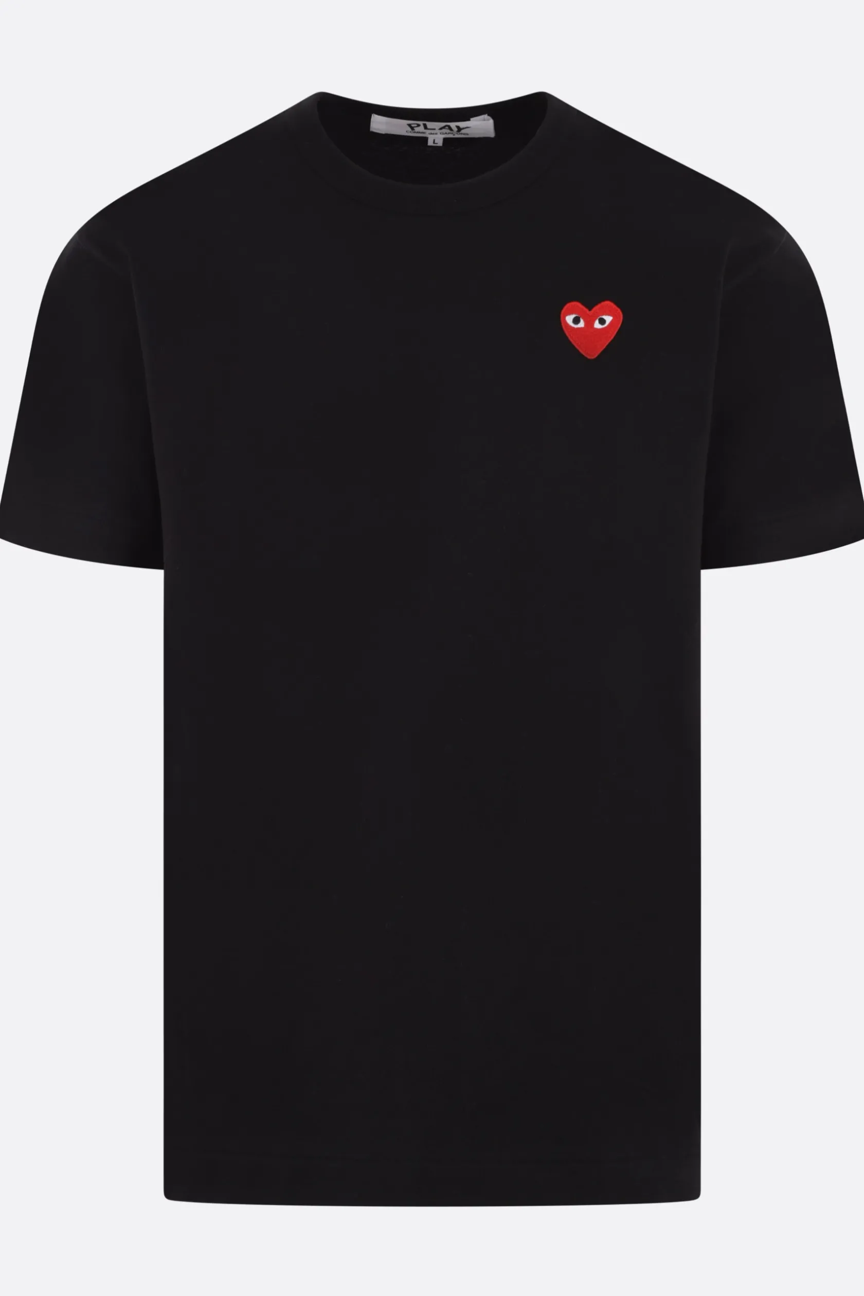 Topwear>COMME DES GARÇONS PLAY t-shirt in cotone patch Heart Nero