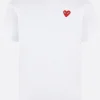 Topwear>COMME DES GARÇONS PLAY t-shirt in cotone patch logo Heart Bianco
