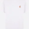 Topwear>MAISON KITSUNÉ t-shirt in cotone patch logo Speedy Fox Bianco