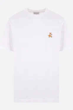Topwear>MAISON KITSUNÉ t-shirt in cotone patch logo Speedy Fox Bianco