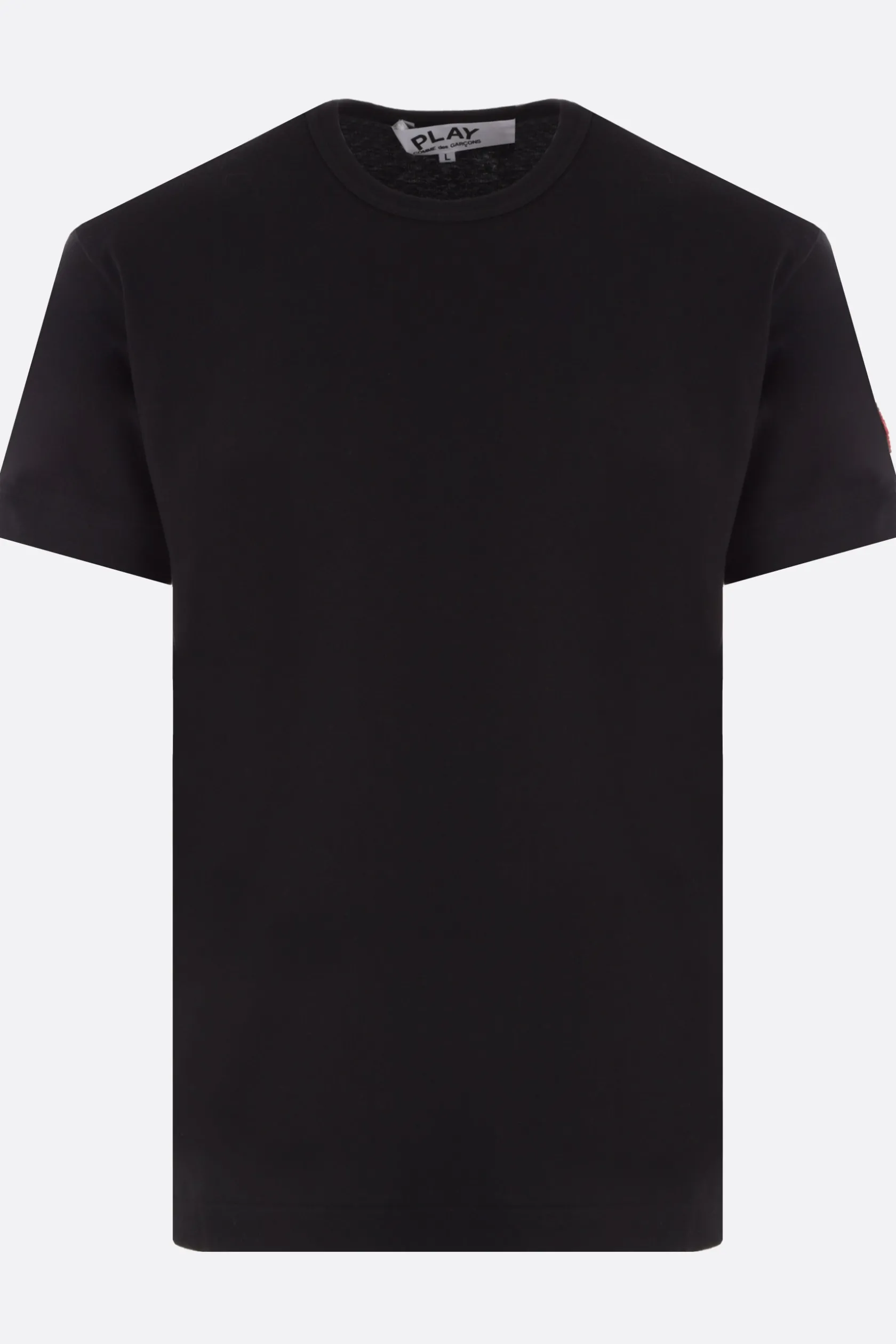 Topwear>COMME DES GARÇONS PLAY t-shirt in cotone patch logo Nero