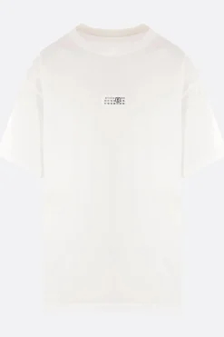 Topwear>MM6 t-shirt in cotone patch logo numerico Bianco