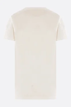 Topwear>MONCLER t-shirt in cotone patch logo Bianco