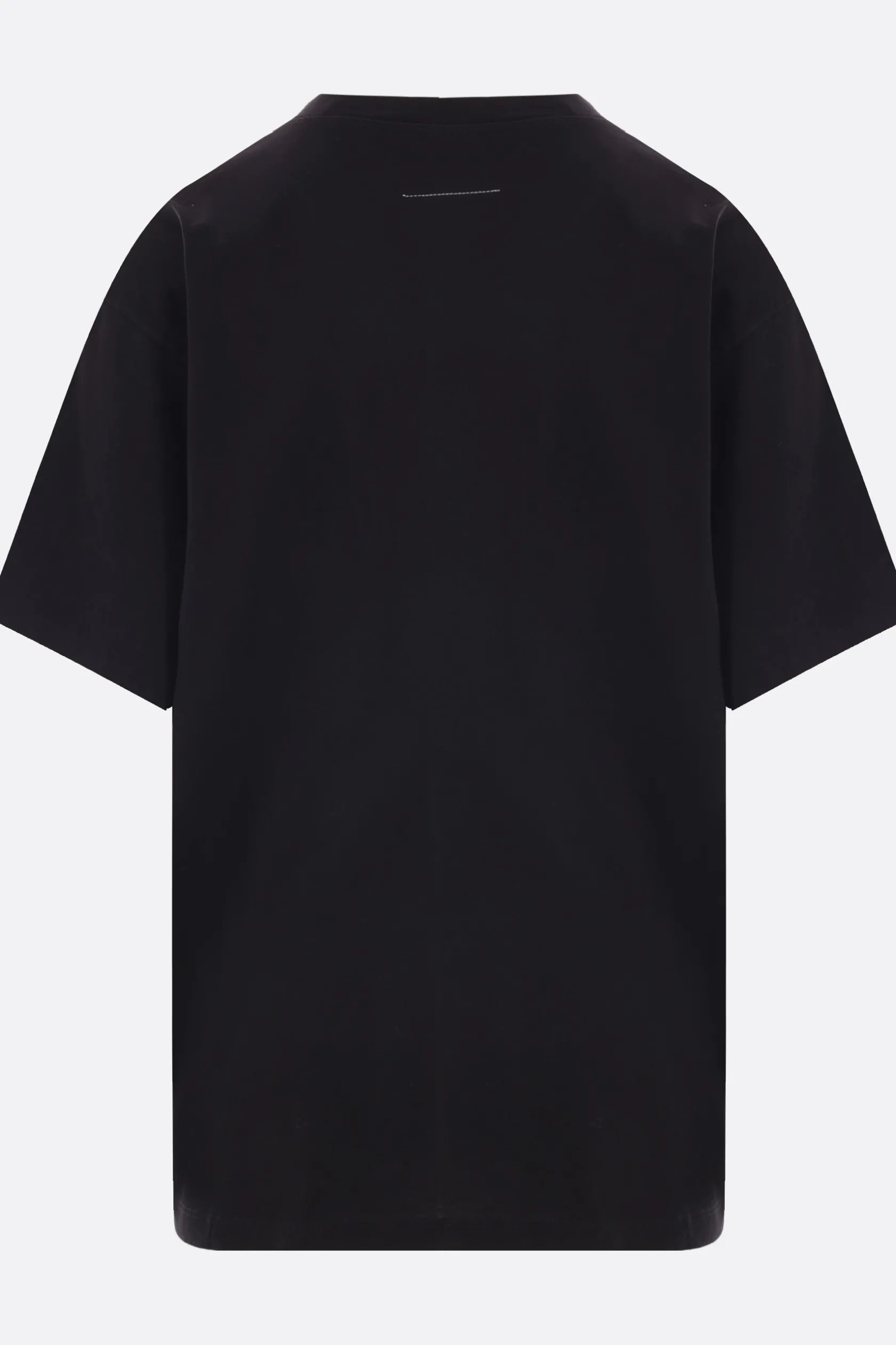 Topwear>MM6 t-shirt in cotone patch logo numerico Nero