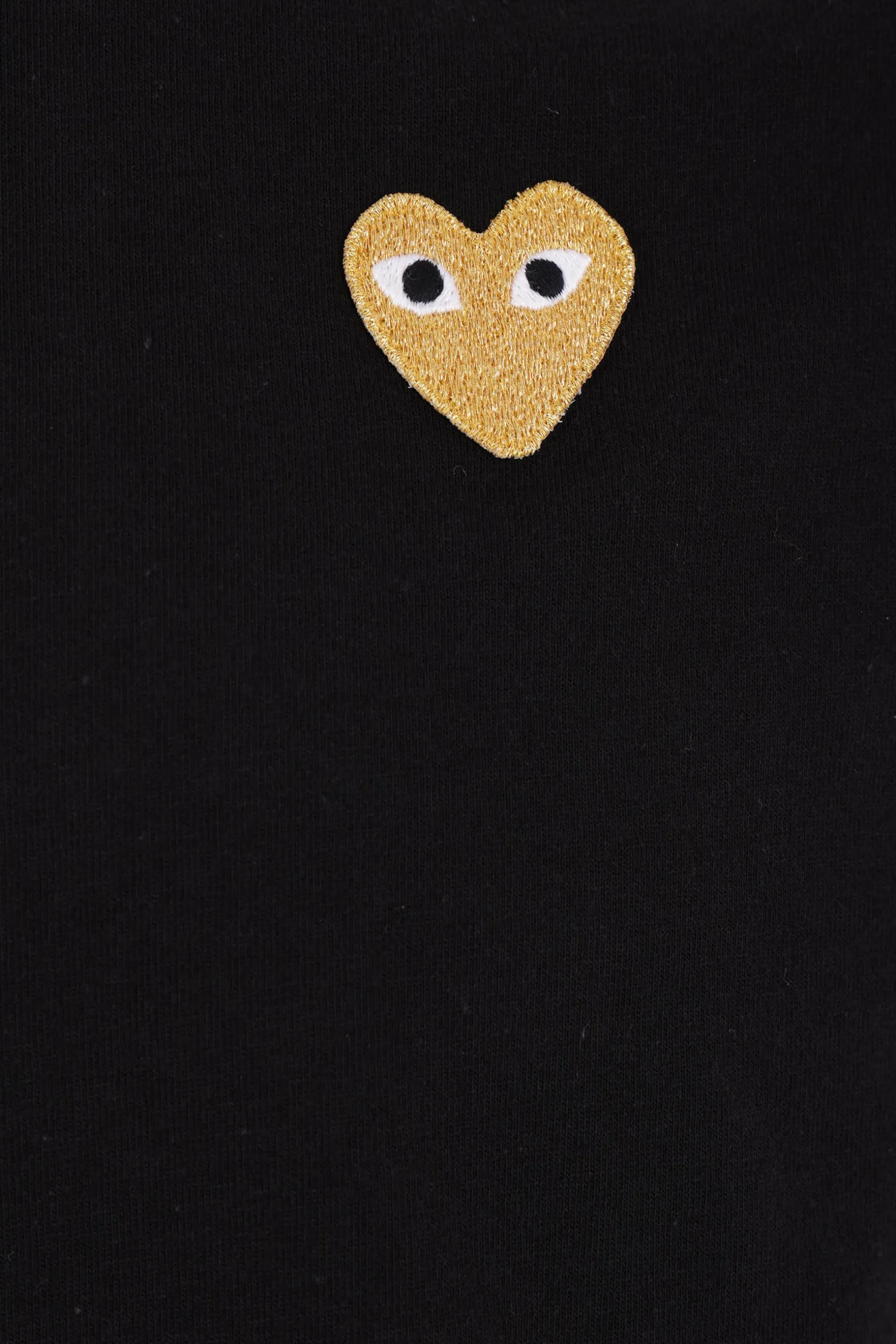 Topwear>COMME DES GARÇONS PLAY t-shirt in cotone patch logo Heart lamé Nero