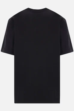 Topwear>MAISON KITSUNÉ t-shirt in cotone patch Speedy Fox Head Nero