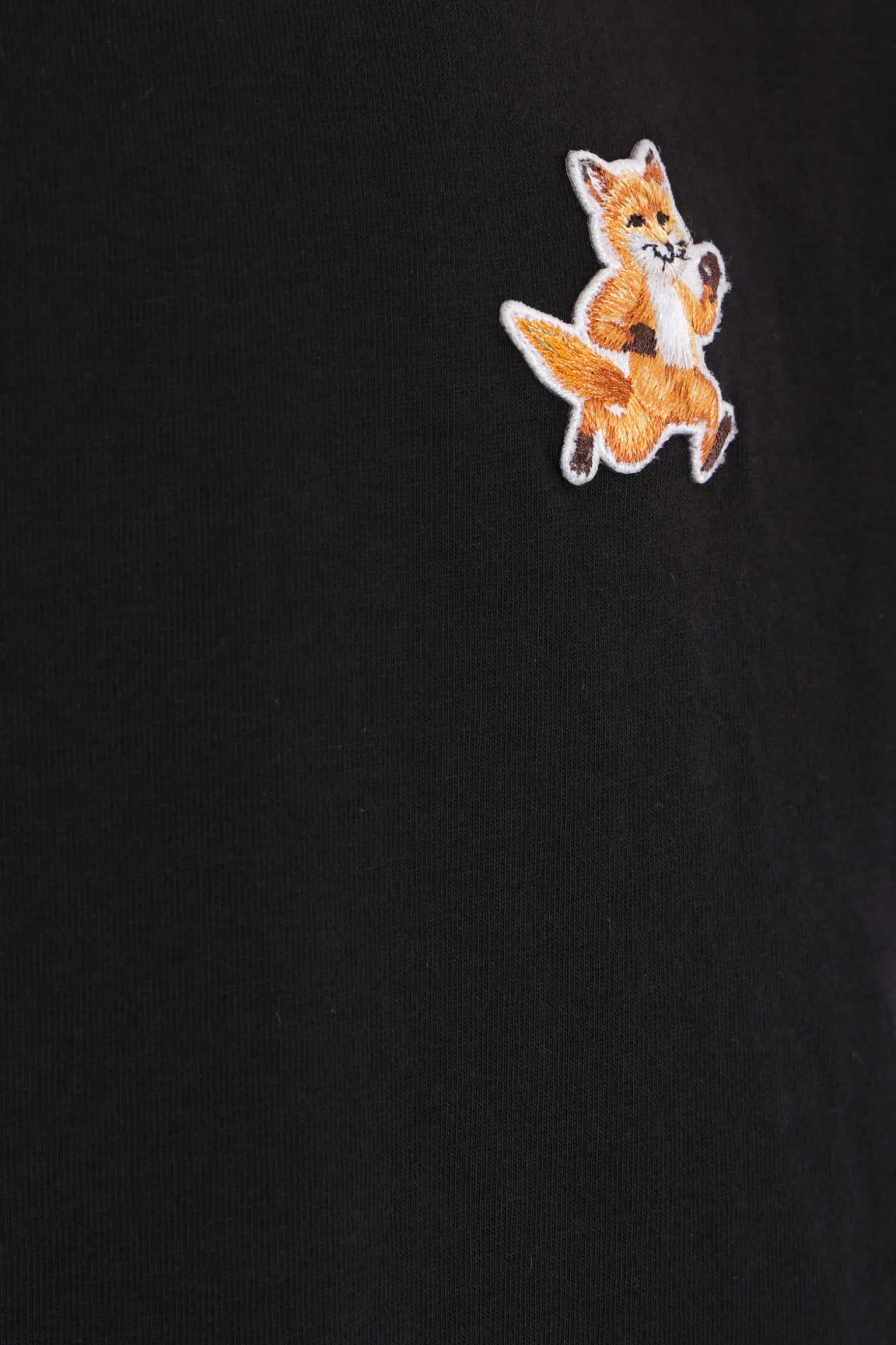 Topwear>MAISON KITSUNÉ t-shirt in cotone patch Speedy Fox Head Nero