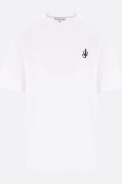 Topwear>JW ANDERSON t-shirt in cotone ricamo logo Anchor Bianco