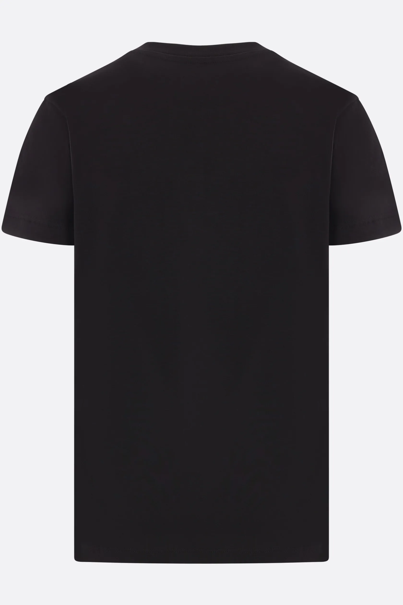 Topwear>MONCLER t-shirt in cotone ricamo logo Nero