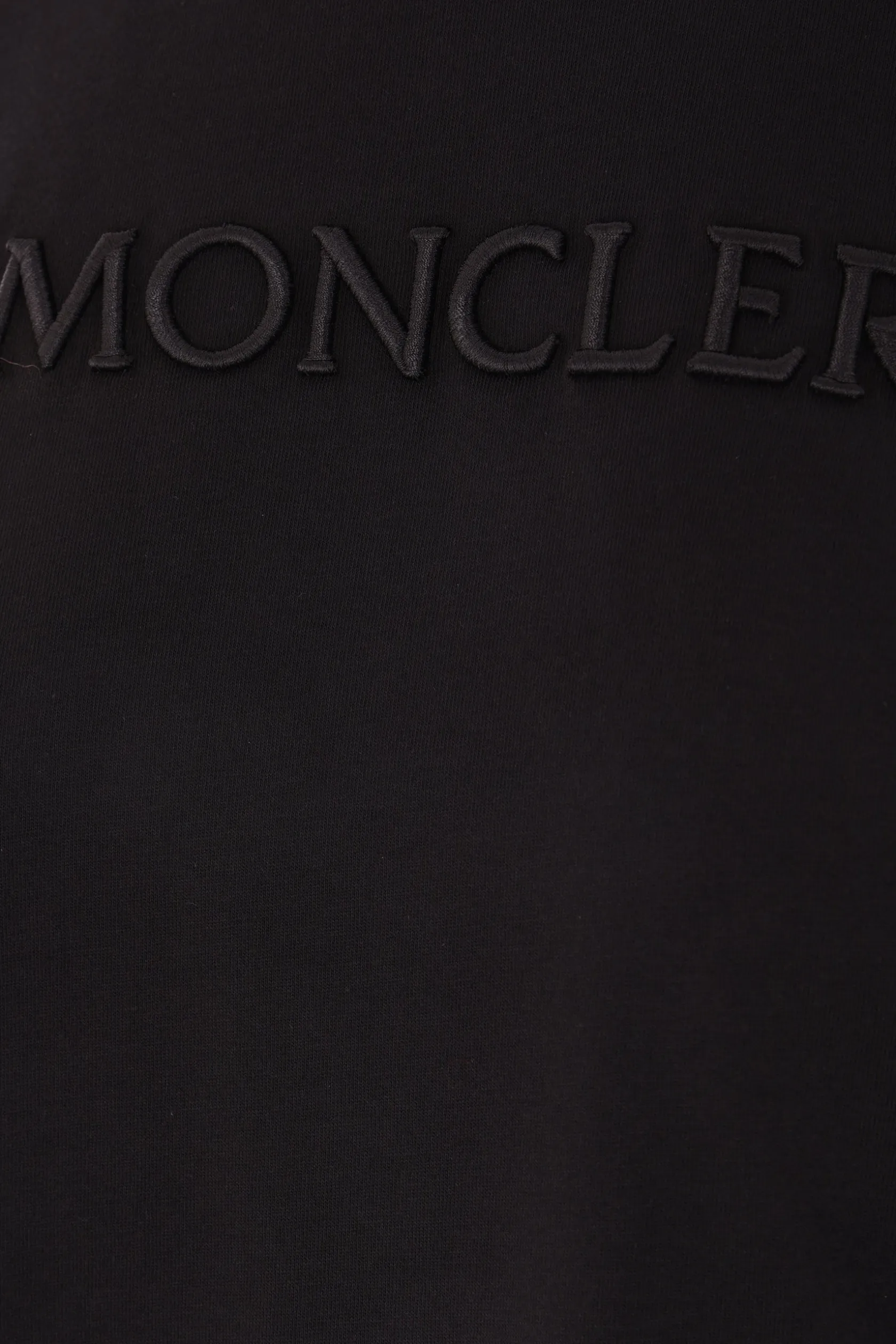 Topwear>MONCLER t-shirt in cotone ricamo logo Nero