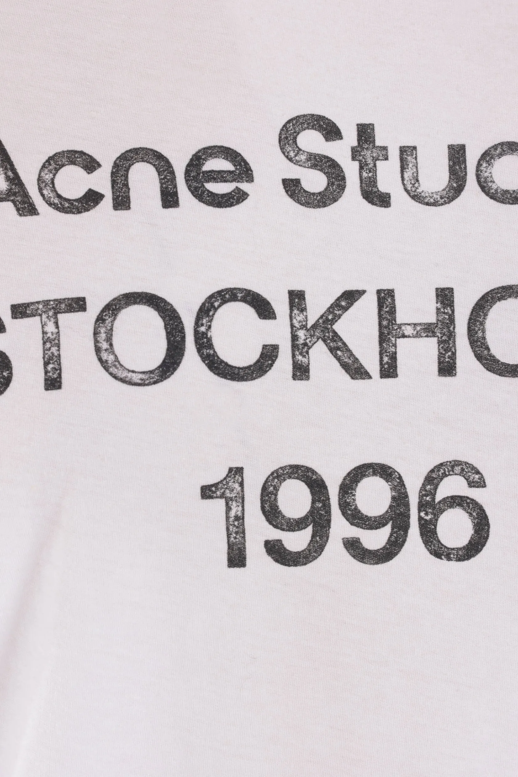 Topwear>ACNE STUDIOS t-shirt in cotone stampa 1996 Bianco